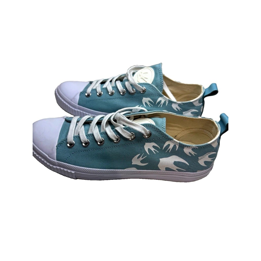 MCQ Alexander McQueen Swallow Vulc Low Top Canvas Sneakers Blue/White Unisex Siz